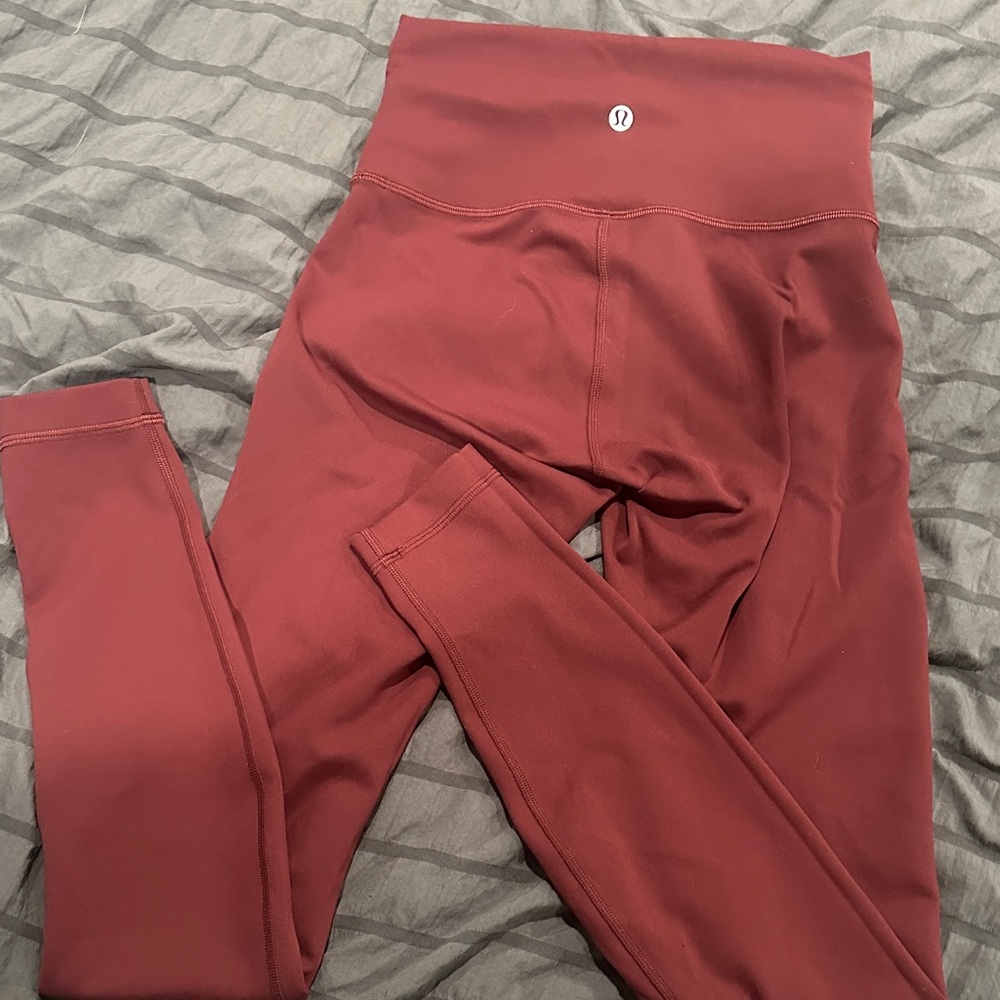 Lululemon Maroon High-Waisted Leggings
